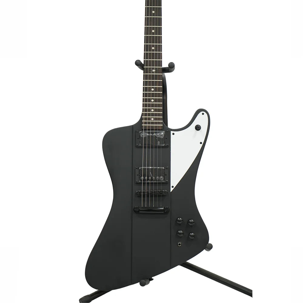 Hardluck Kings Firebird Spider Electric Guitar – Matte Black with Hard Case