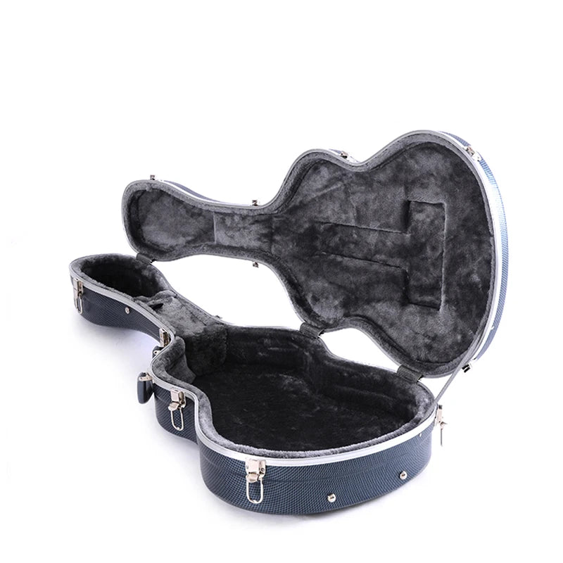 Hard Shell Case for Classic/Acoustic Guitar, OEM, Reinforced ABS, Shockproof & Waterproof, Blue Plush Lining