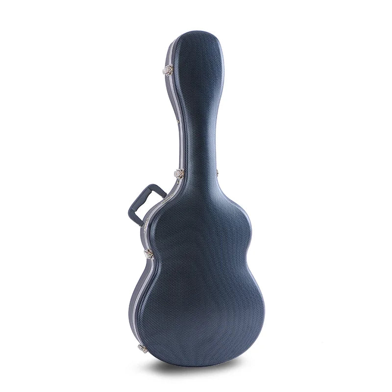 Hard Shell Case for Classic/Acoustic Guitar, OEM, Reinforced ABS, Shockproof & Waterproof, Blue Plush Lining