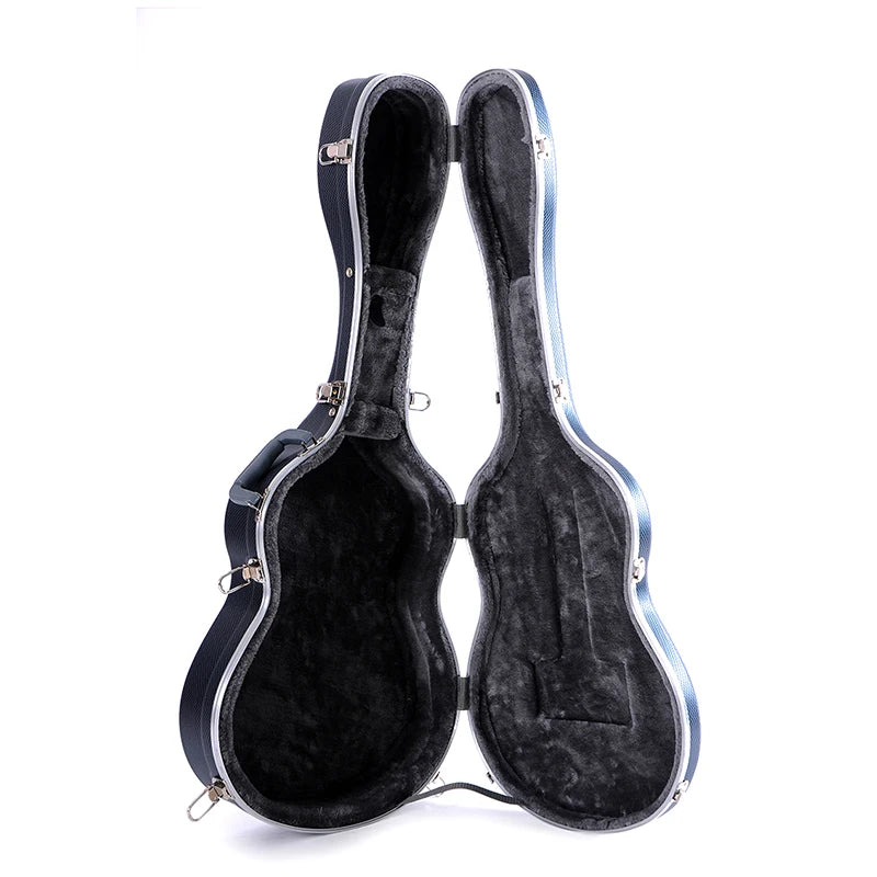 Hard Shell Case for Classic/Acoustic Guitar, OEM, Reinforced ABS, Shockproof & Waterproof, Blue Plush Lining