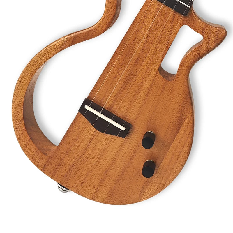 23-Inch Solid Mahogany Electric Ukulele Kit with Bag