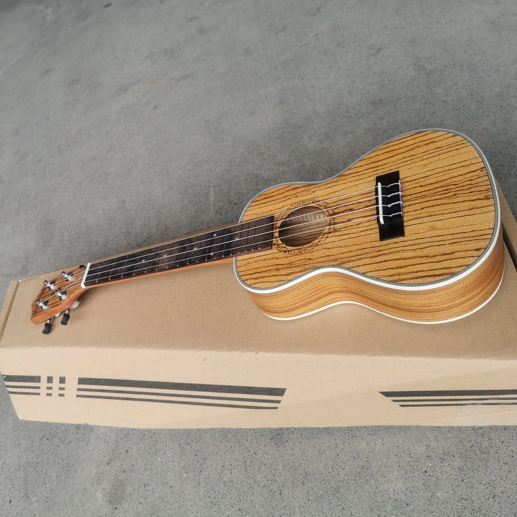Zebra Wood 24-Inch Concert Ukulele with Matte Finish