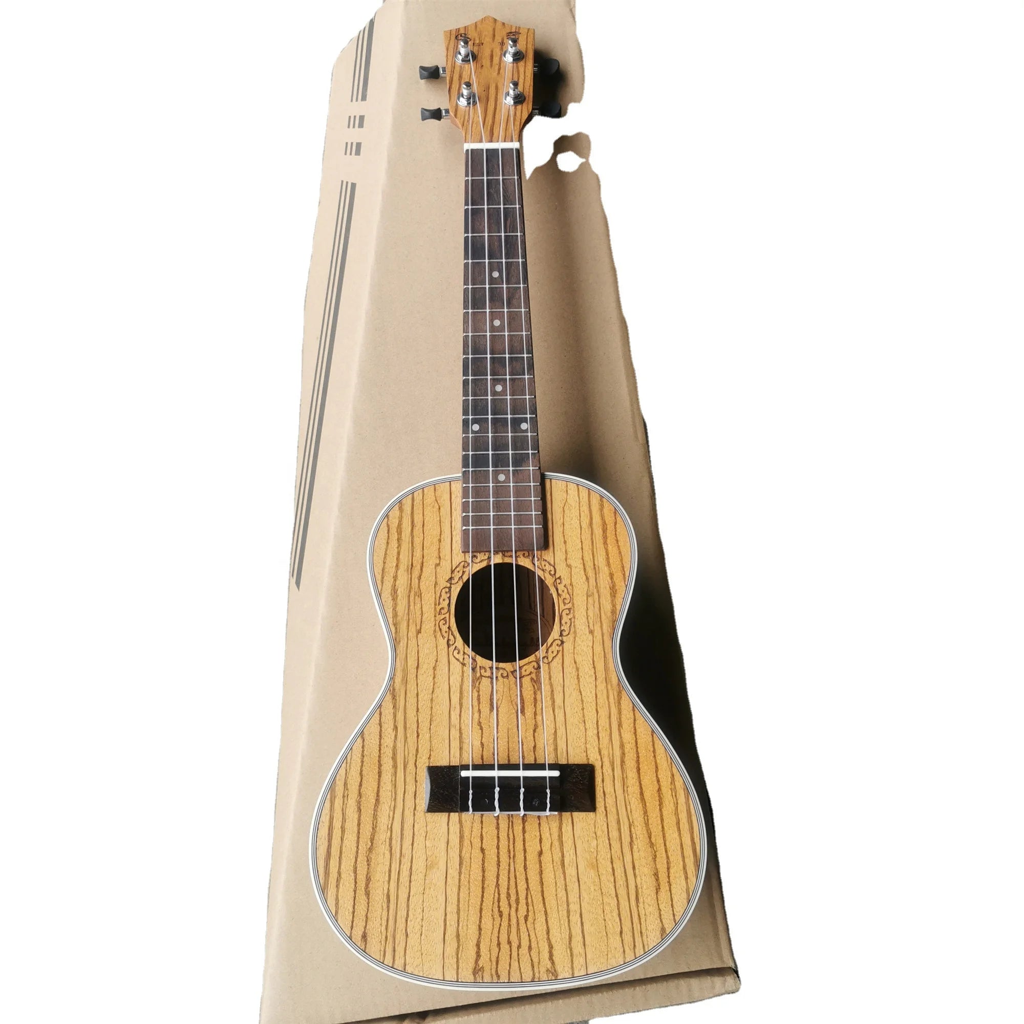 Zebra Wood 24-Inch Concert Ukulele with Matte Finish