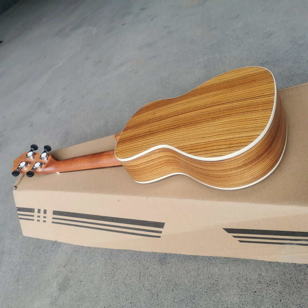 Zebra Wood 24-Inch Concert Ukulele with Matte Finish