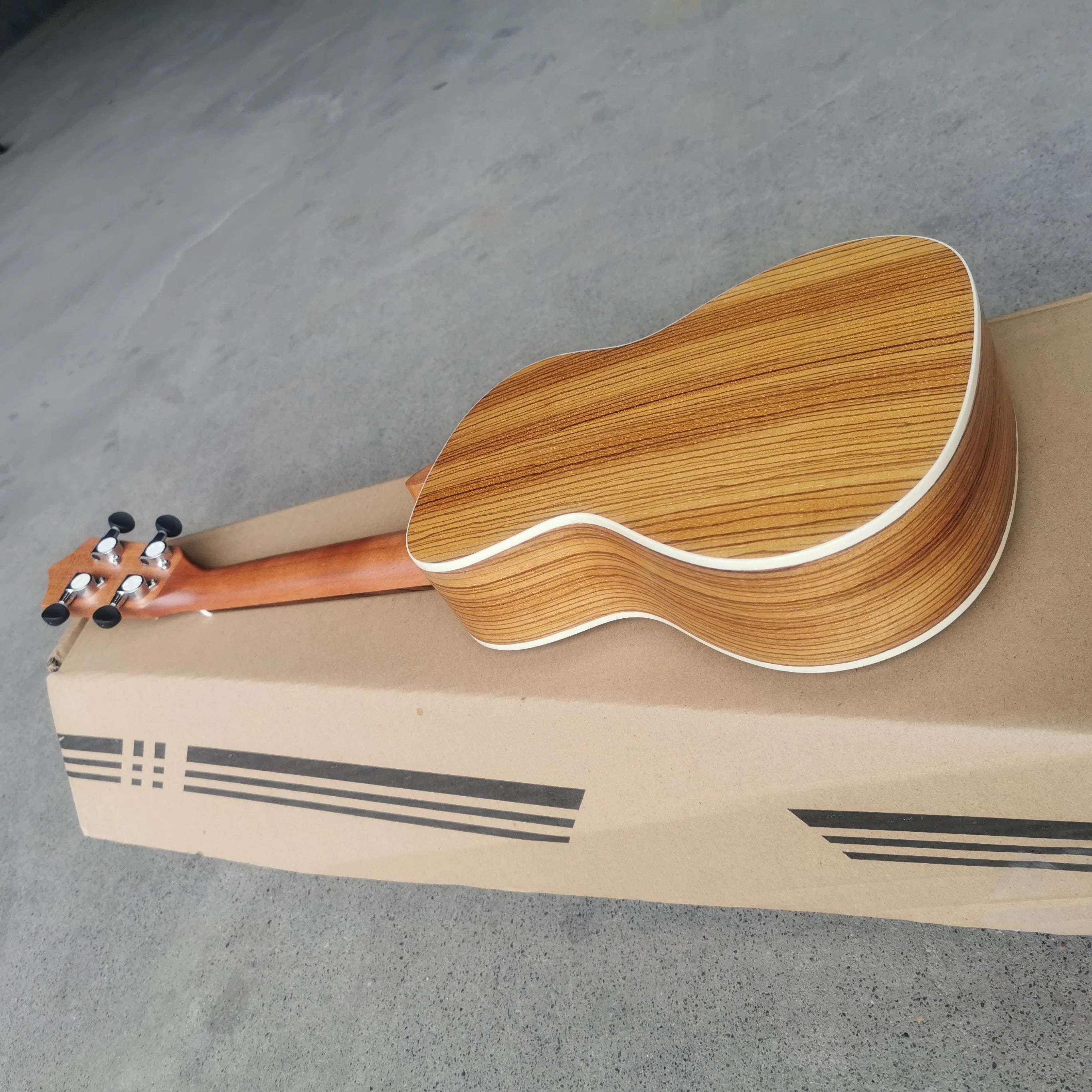 Zebra Wood 24-Inch Concert Ukulele with Matte Finish