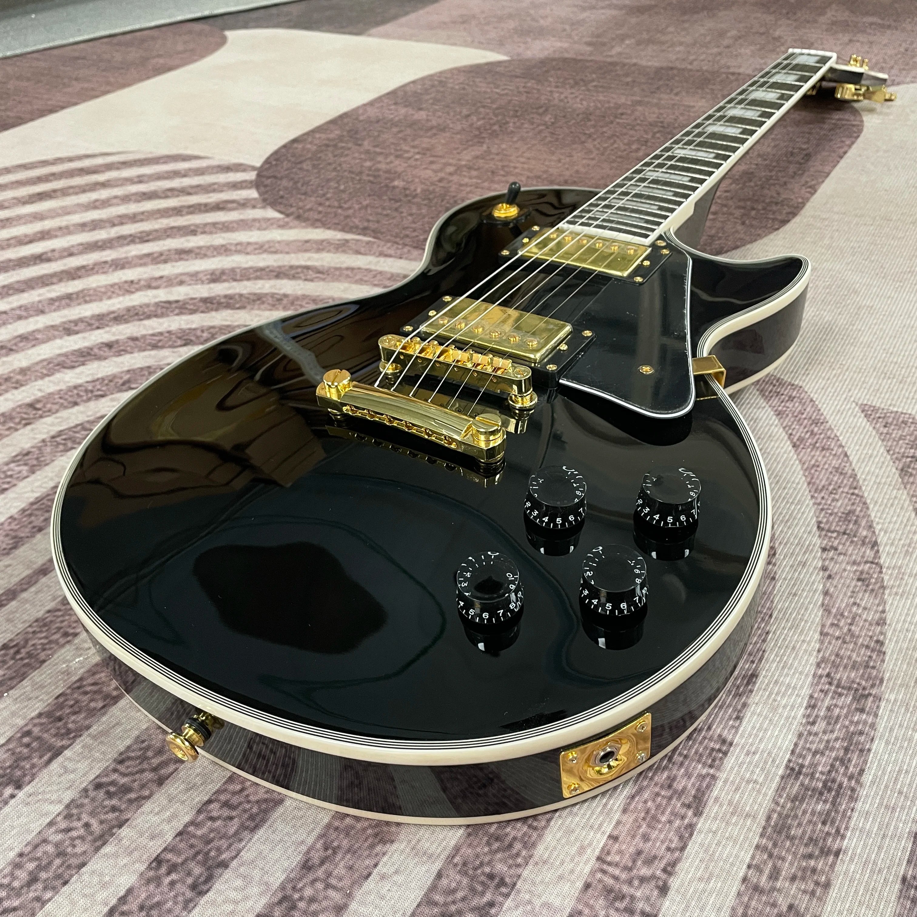 Sunburst L5 Electric Guitar Mahogany Body SEMI-HOLLOW Glossy Polished Finish Chrome Hardware Free Ship