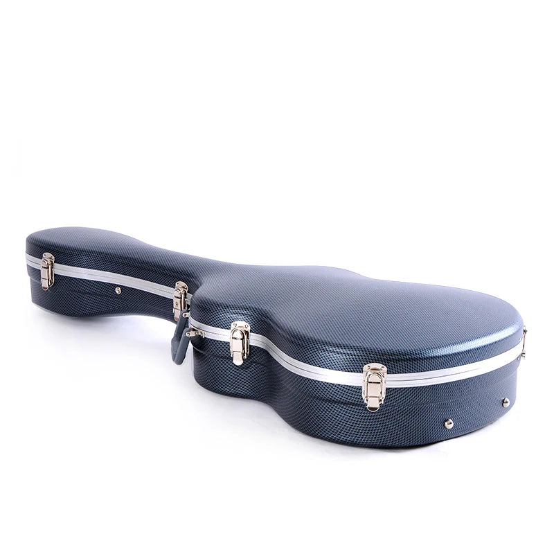 Hard Shell Case for Classic/Acoustic Guitar, OEM, Reinforced ABS, Shockproof & Waterproof, Blue Plush Lining