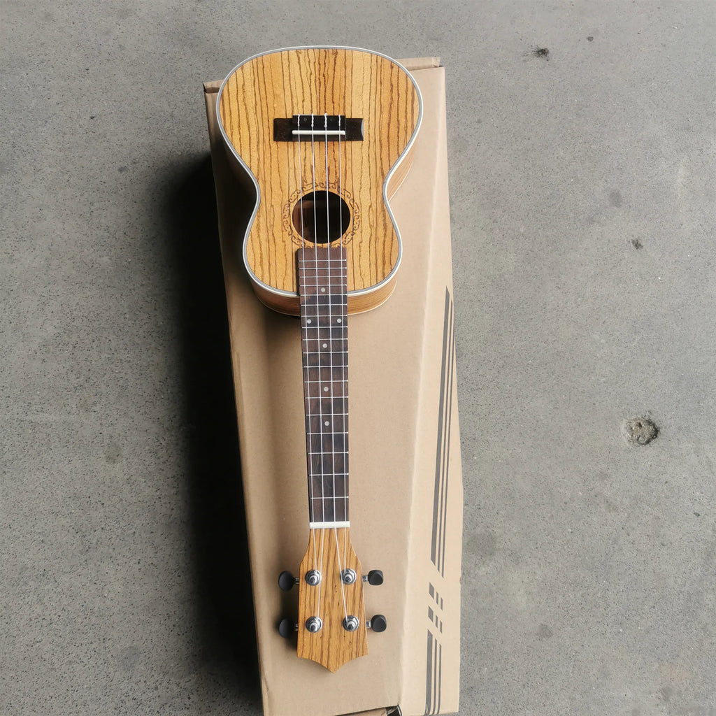 Zebra Wood 24-Inch Concert Ukulele with Matte Finish