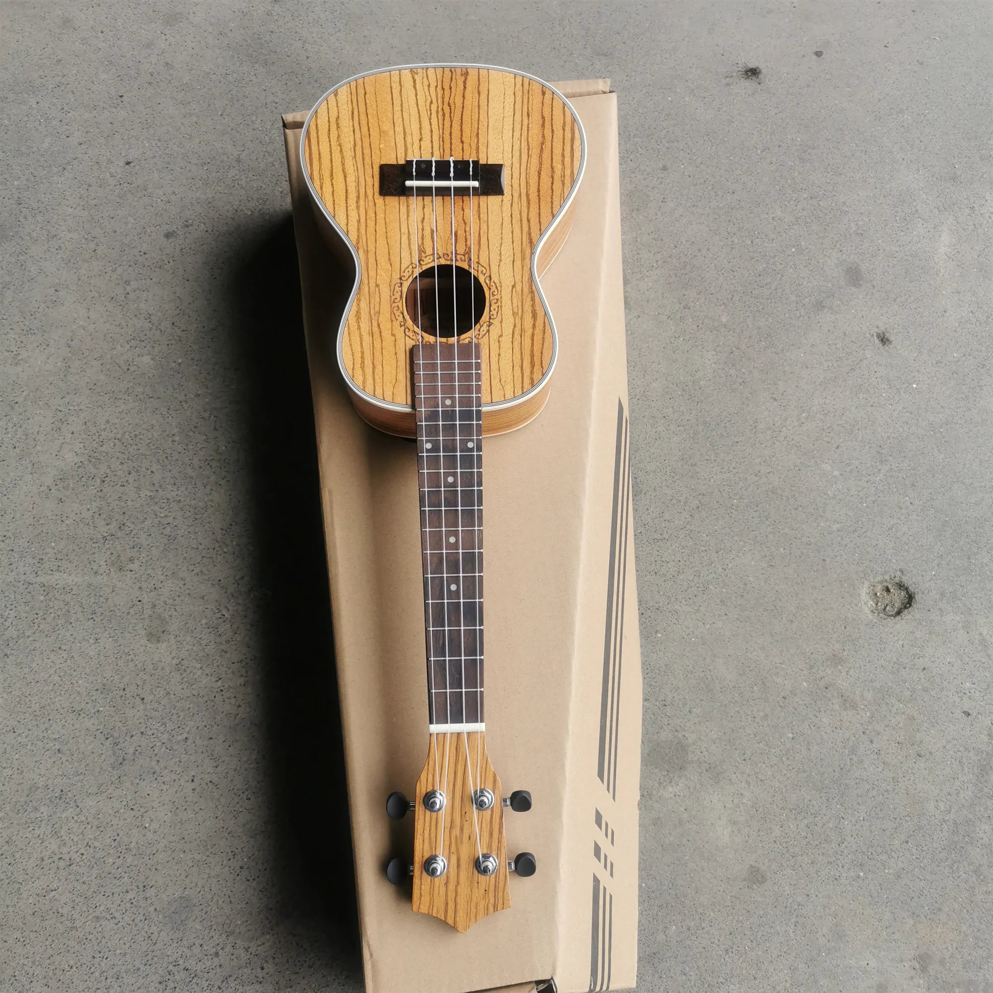 Zebra Wood 24-Inch Concert Ukulele with Matte Finish