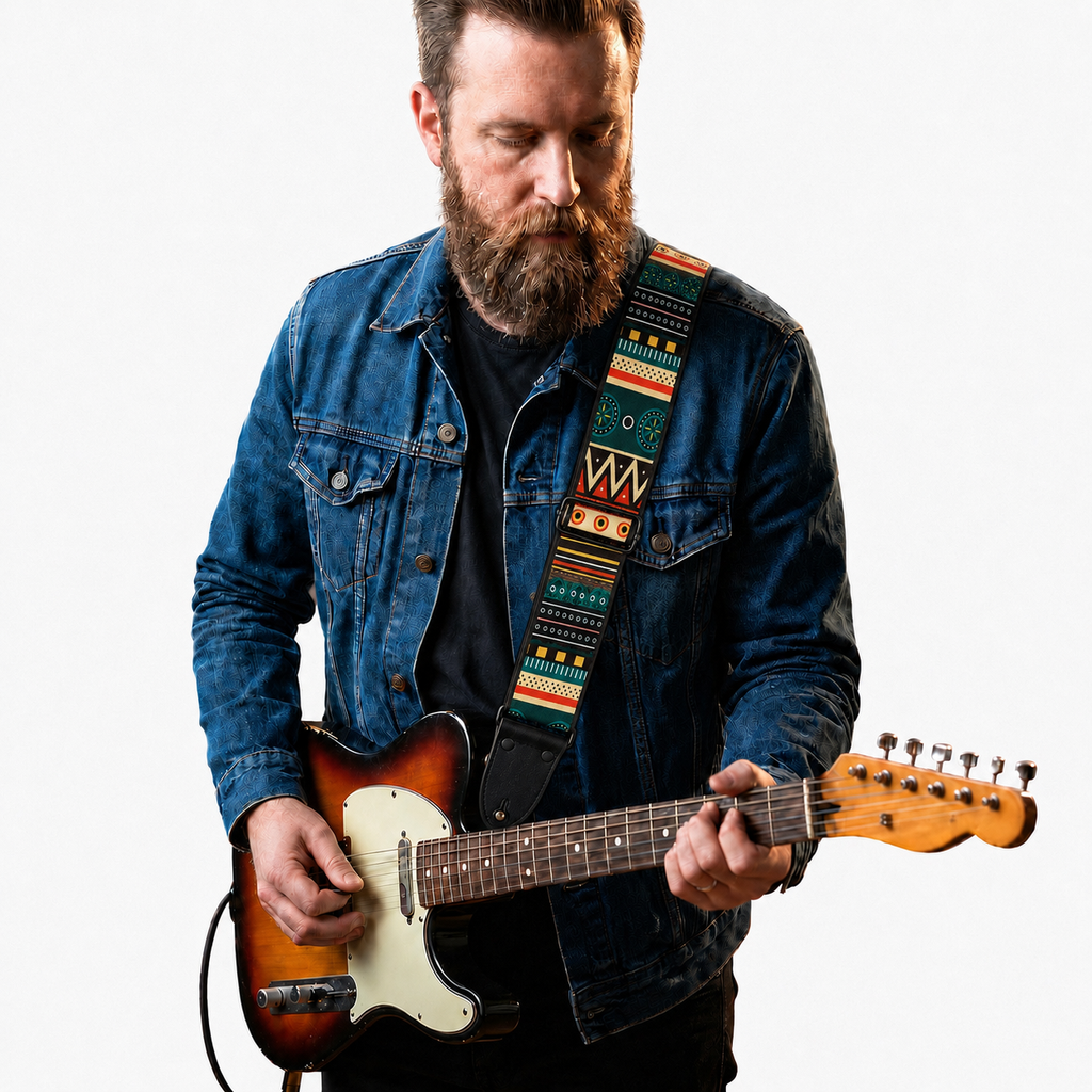 Folk Style Adjustable Guitar Strap