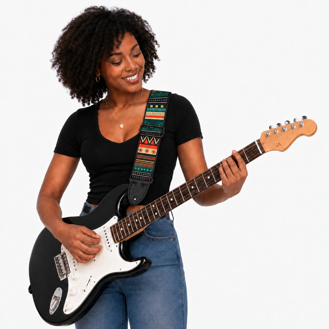 Folk Style Adjustable Guitar Strap