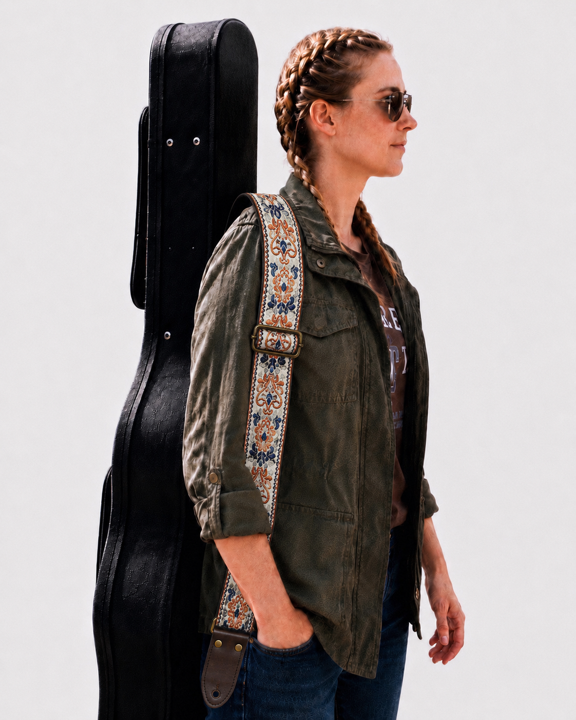 Boho Floral Guitar Strap