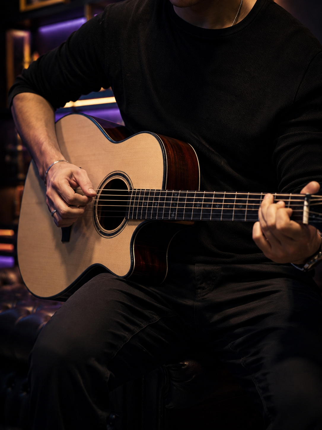 S-600AC 40" Solid Spruce Top Acoustic Guitar – Auditorium Body with Armrest | Rosewood Back & Sides | Professional Grade