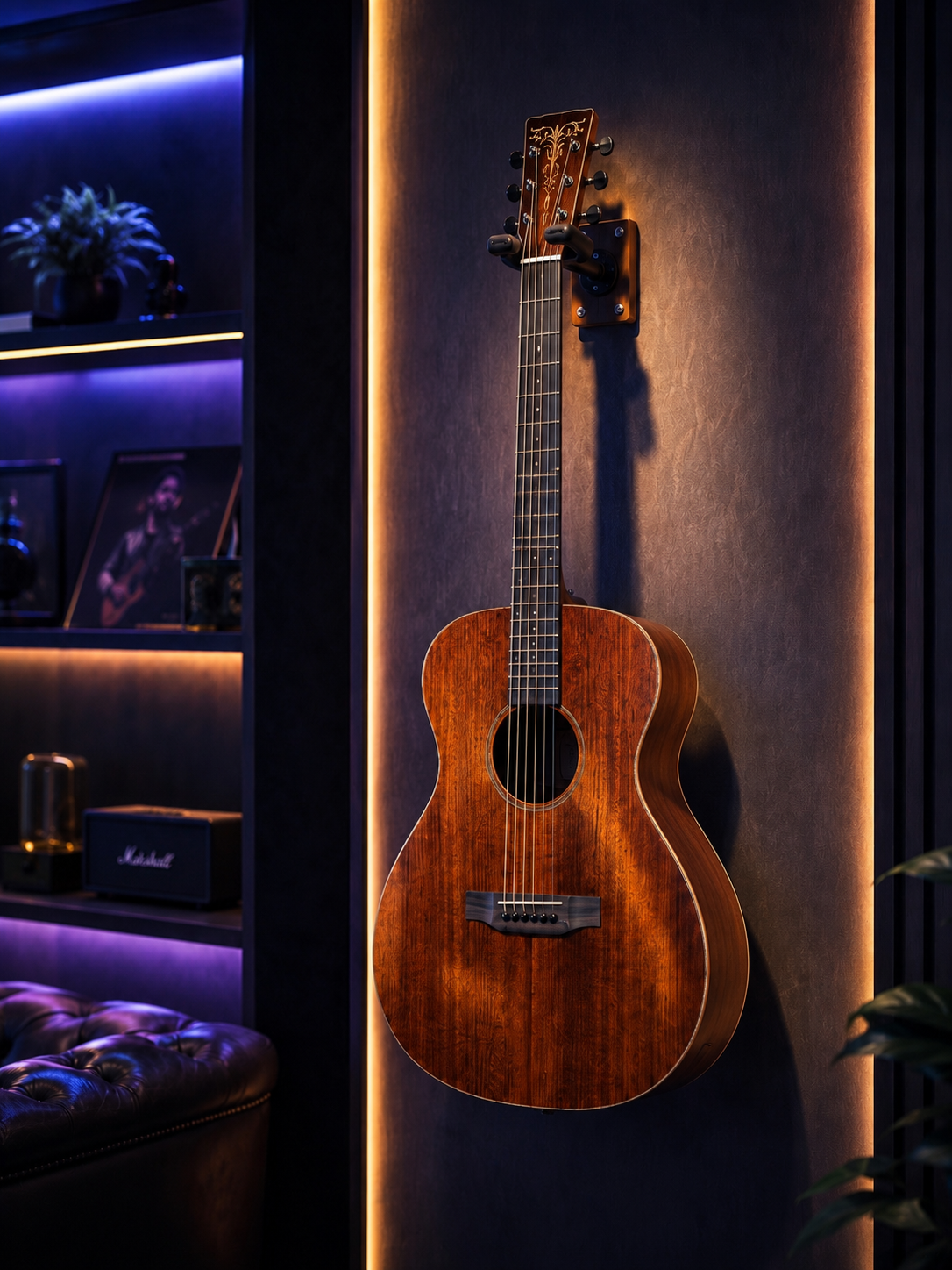 41 Inch All-Solid Mahogany Acoustic Guitar | Handmade Dreadnought | Ebony Fretboard | Full Size Professional Guitar