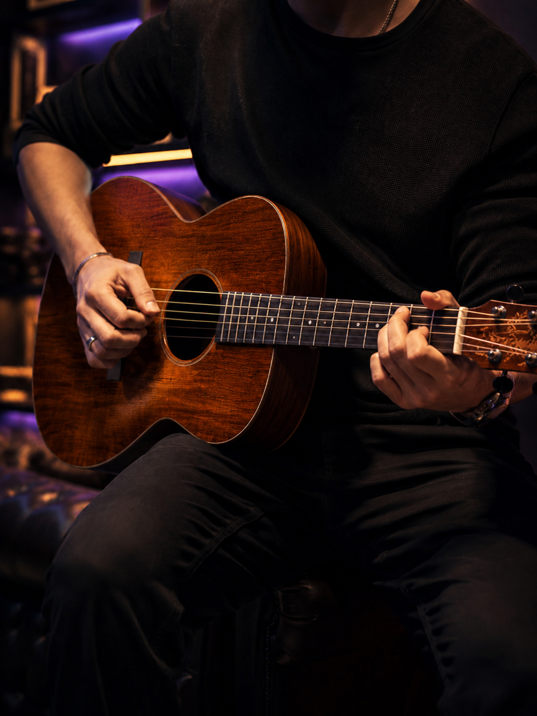 41 Inch All-Solid Mahogany Acoustic Guitar | Handmade Dreadnought | Ebony Fretboard | Full Size Professional Guitar
