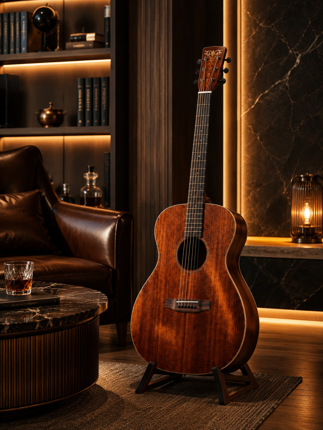 41 Inch All-Solid Mahogany Acoustic Guitar | Handmade Dreadnought | Ebony Fretboard | Full Size Professional Guitar