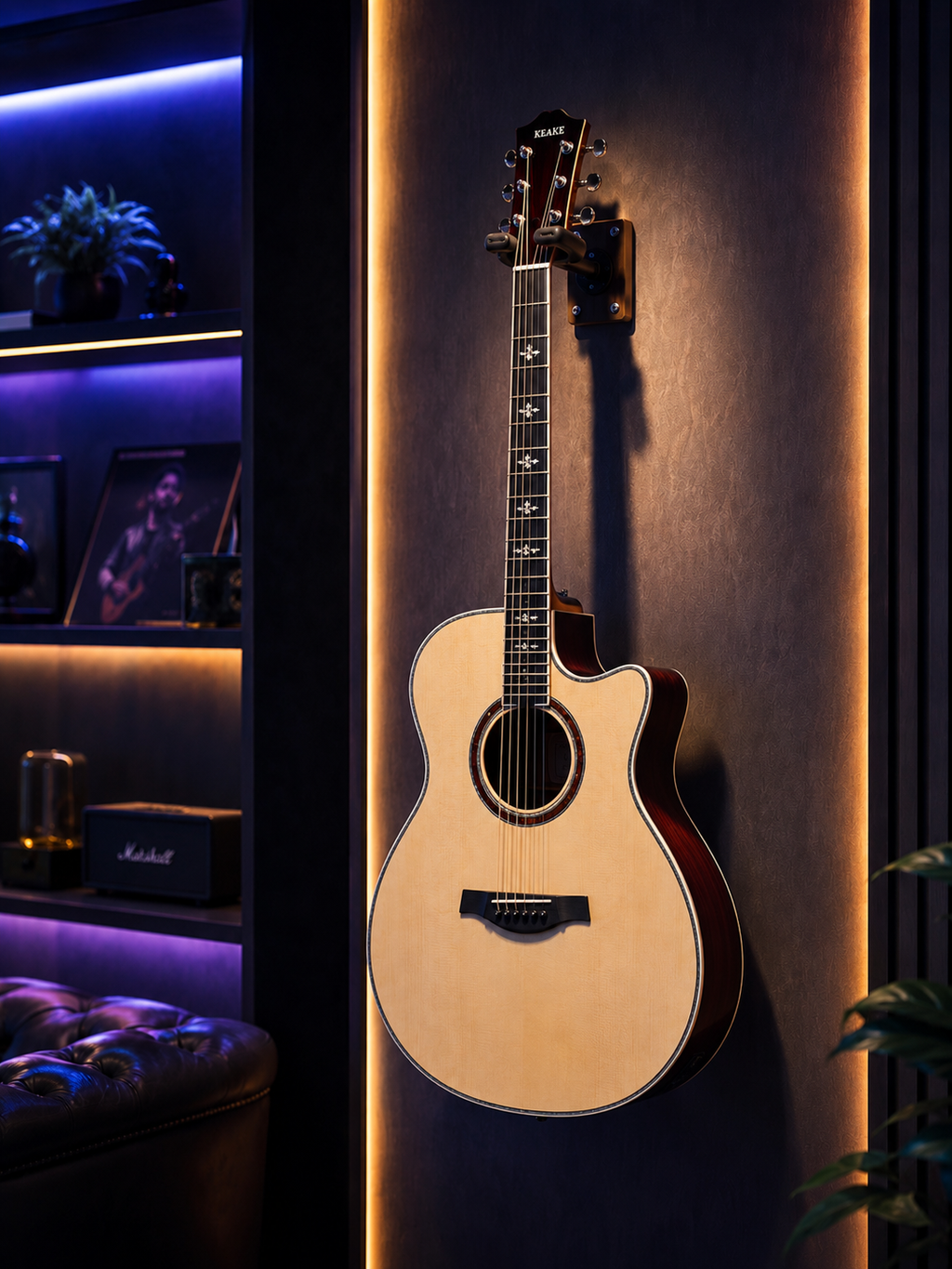 Geake S-600AC Premium 40-Inch Acoustic Guitar with Solid Spruce Top & Rosewood Finish