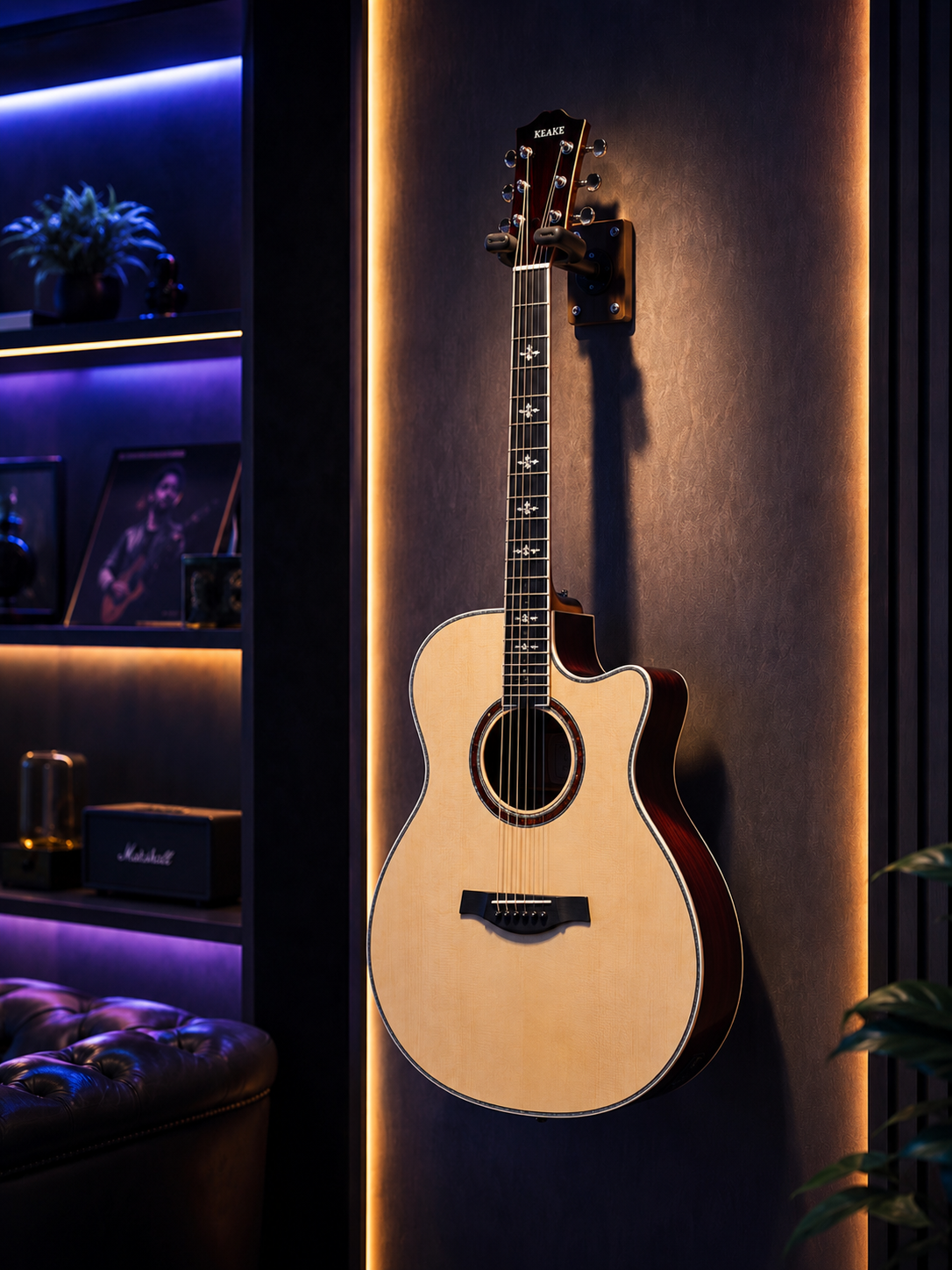 Geake S-600AC Premium 40-Inch Acoustic Guitar with Solid Spruce Top & Rosewood Finish