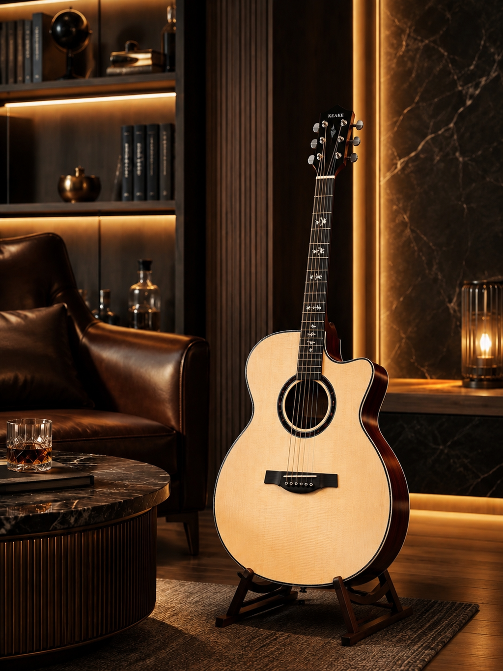Geake S-600AC Premium 40-Inch Acoustic Guitar with Solid Spruce Top & Rosewood Finish