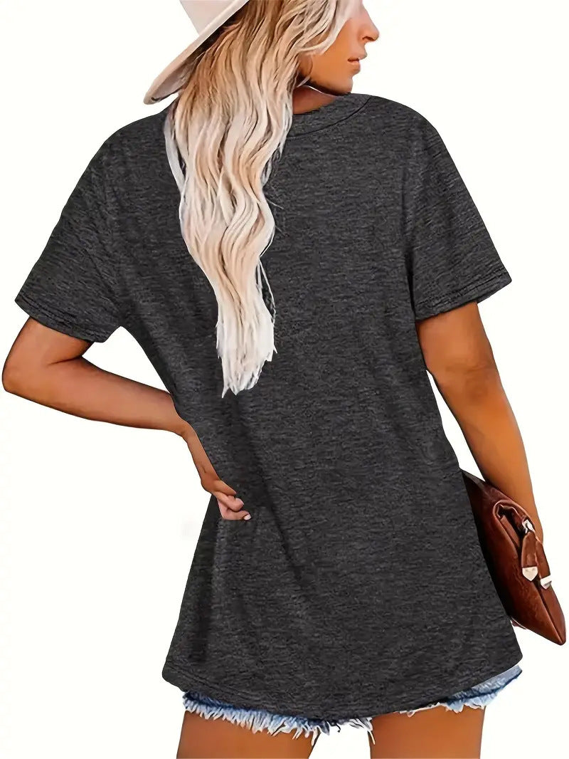 Fashion Joker Texture Color Cotton T-shirt Guitar Letter Print