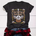 Fashion Joker Texture Color Cotton T-shirt Guitar Letter Print