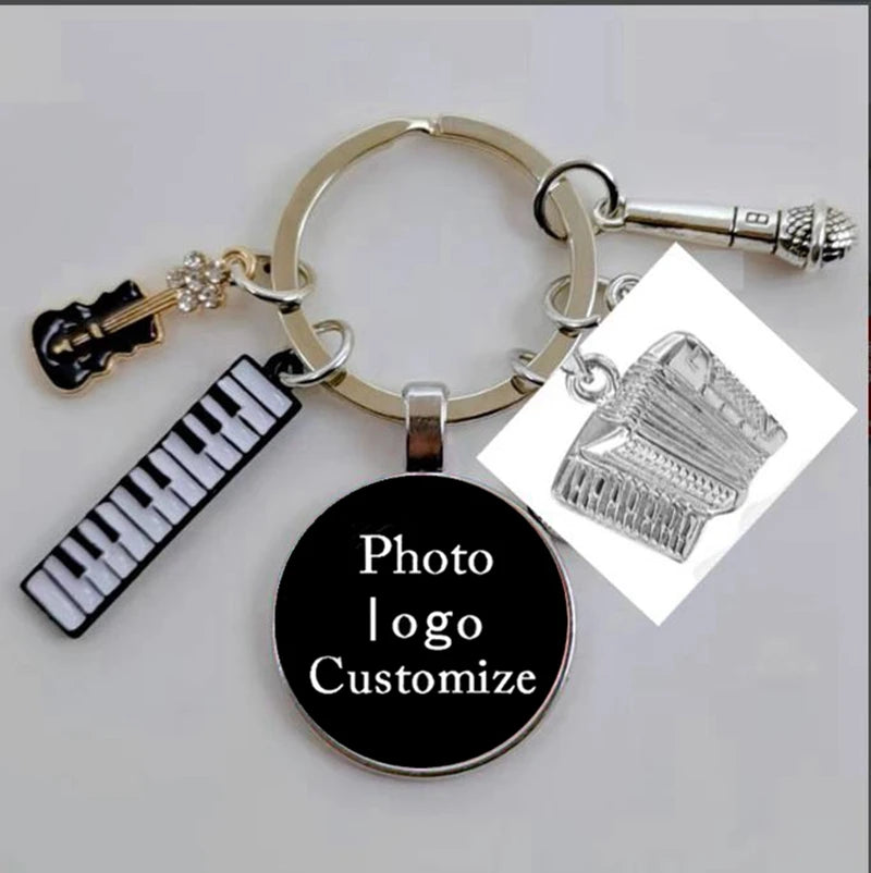 A-Z Letter Music Keychain – Handmade Guitar & Microphone Teacher Gift