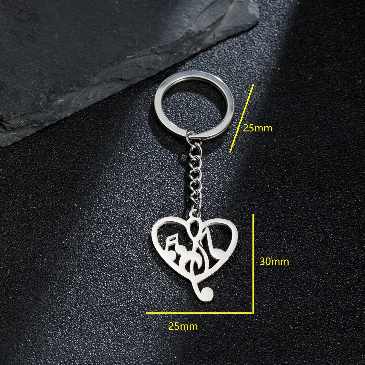 Stainless Steel Guitar Keychain – Handmade Music Charm Festival Gift