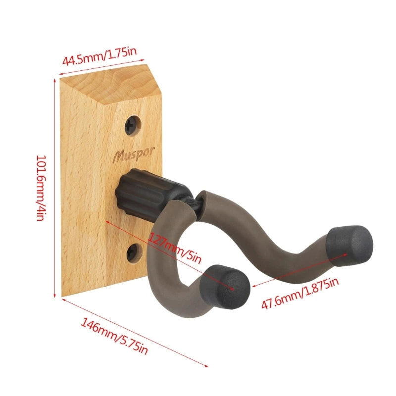 Guitar Wall Mount Hanger — Universal Hook Stand for Guitar & Ukulele