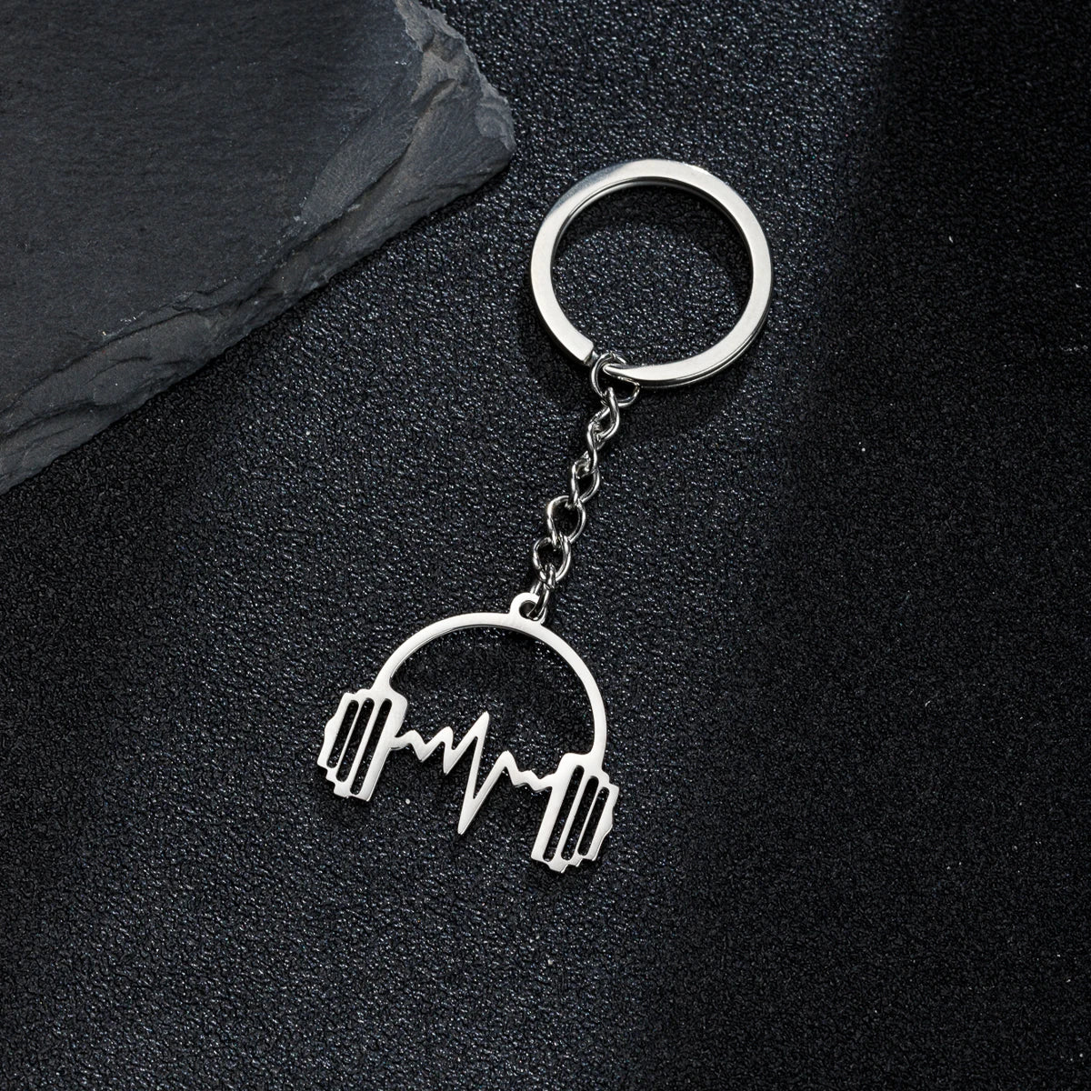 Stainless Steel Guitar Keychain – Handmade Music Charm Festival Gift