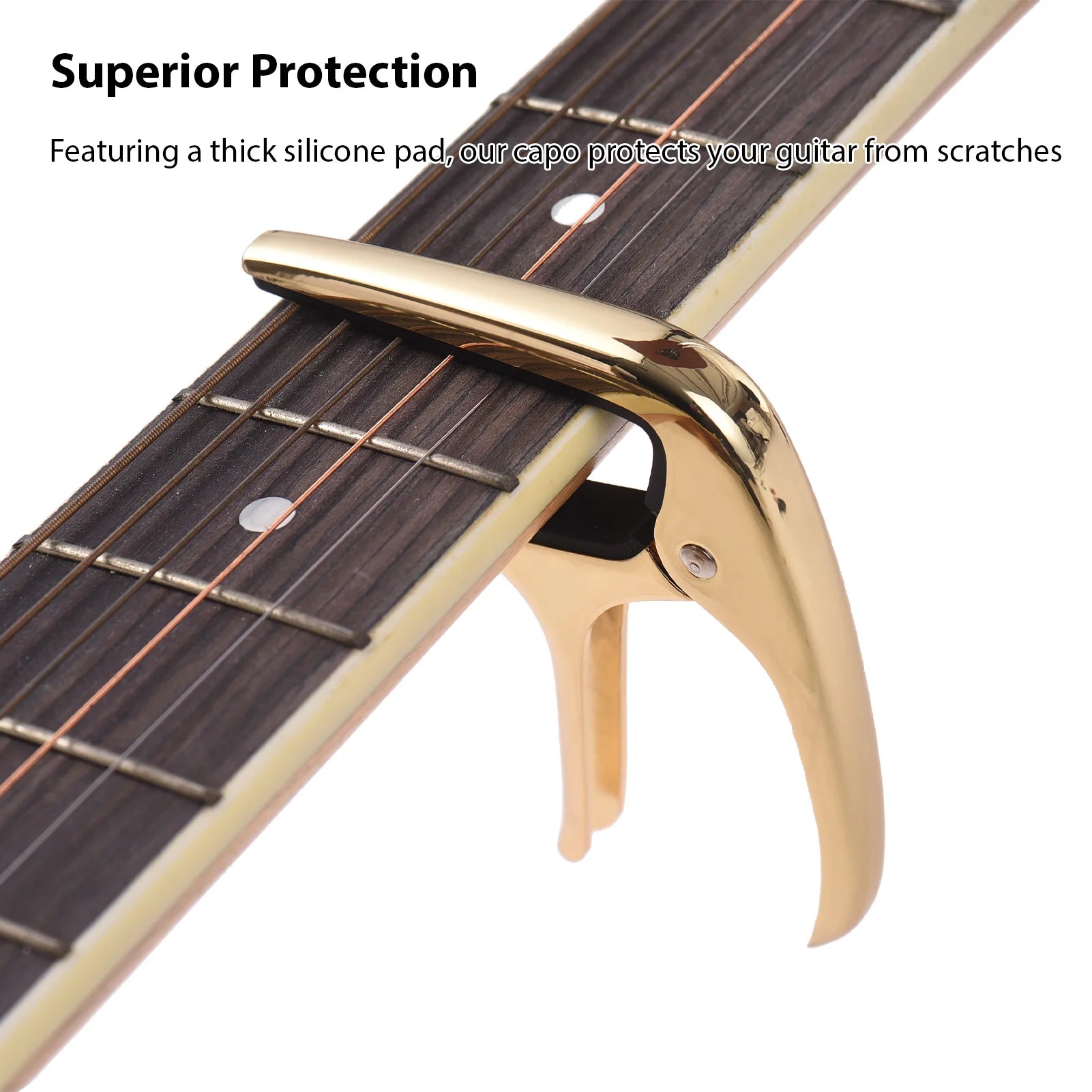 Zinc Alloy Guitar Capo — Universal Fit for Folk, Classical, Ukulele & Bass
