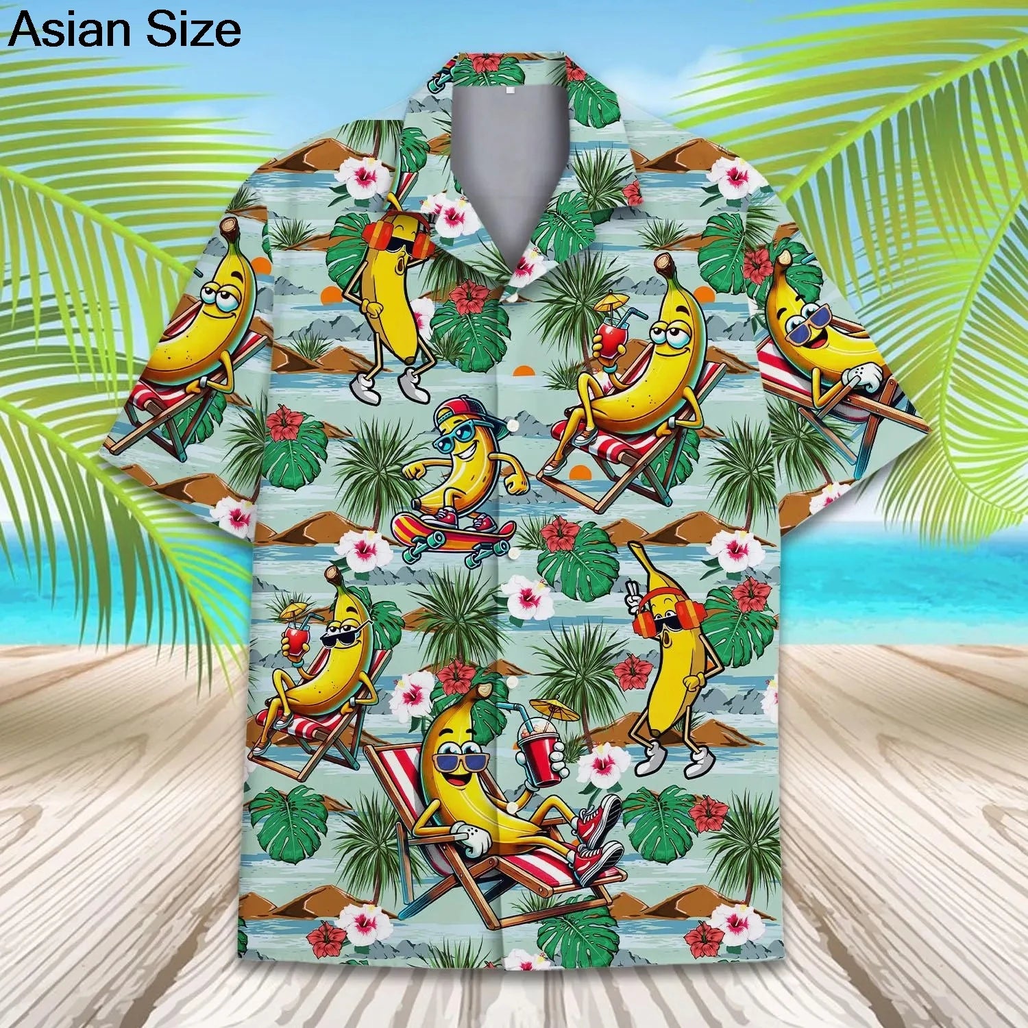 2025 Guitar Hawaiian Shirt Men Women Clothes Retro Electric Rock Animal Funny Musician Aloha Short Sleeve Hip Hop Button Blouses