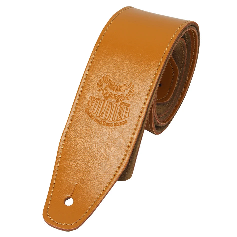 Adjustable Genuine Leather Guitar Strap for Acoustic, Electric & Bass