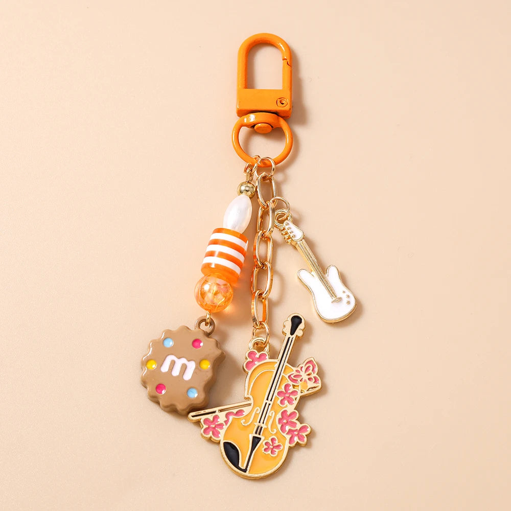 Guitar Keychain for Women – Musical Instrument Key Ring Bag Pendant Gift