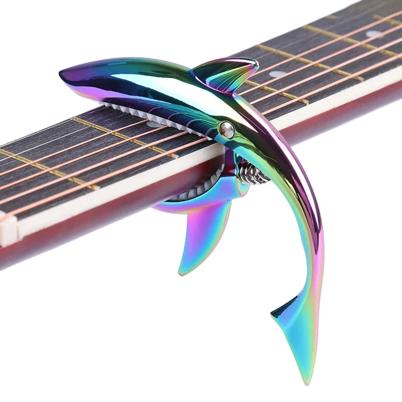 Shark Guitar Capo — Iridescent Zinc Alloy, Acoustic & Electric