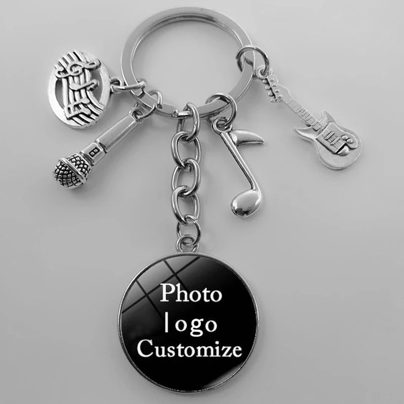 A-Z Letter Music Keychain – Handmade Guitar & Microphone Teacher Gift