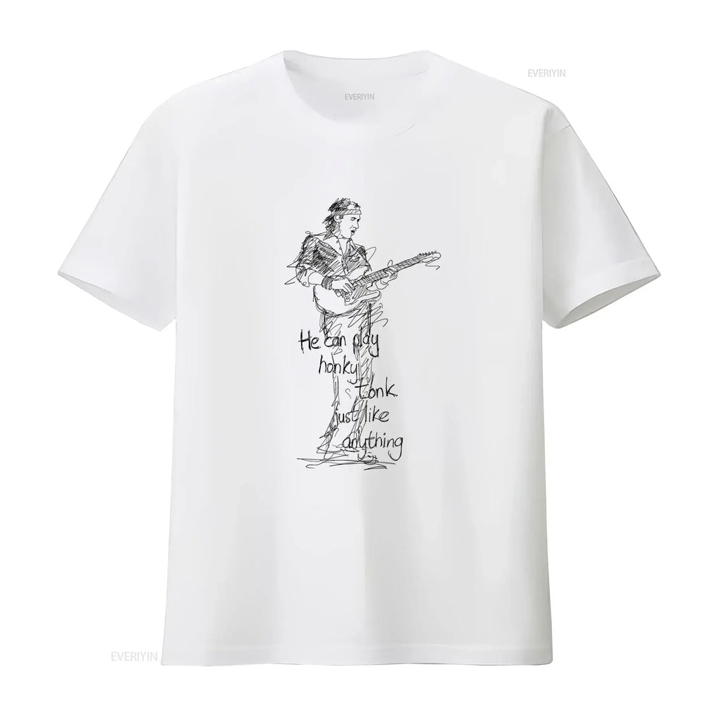 Mark Knopfler Dire Straits Rock Guitarist T Shirt for Men Fairwear Approved Cotton with Stylish Sketch Print Perfect vintage