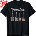 Fender Vintage Guitar Lineup Shirt Guitar Graphic T Shirts Retro Tees Funny Christmas T-shirt Unisex Clothing Casual Wear