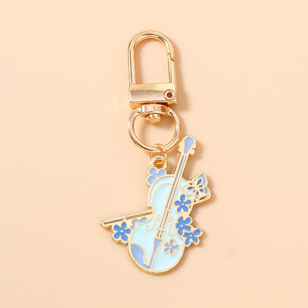Guitar Keychain for Women – Musical Instrument Key Ring Bag Pendant Gift