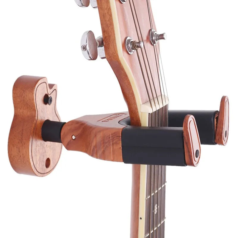 Auto-Lock Guitar Wall Hanger with Pick Necklace — Single Hook, Universal Fit