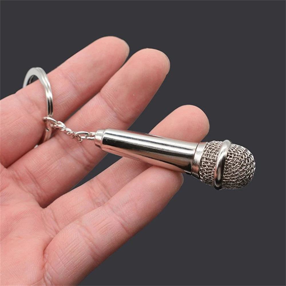 Retro Music Keychain – Microphone Piano Saxophone Pendant Kids Gift