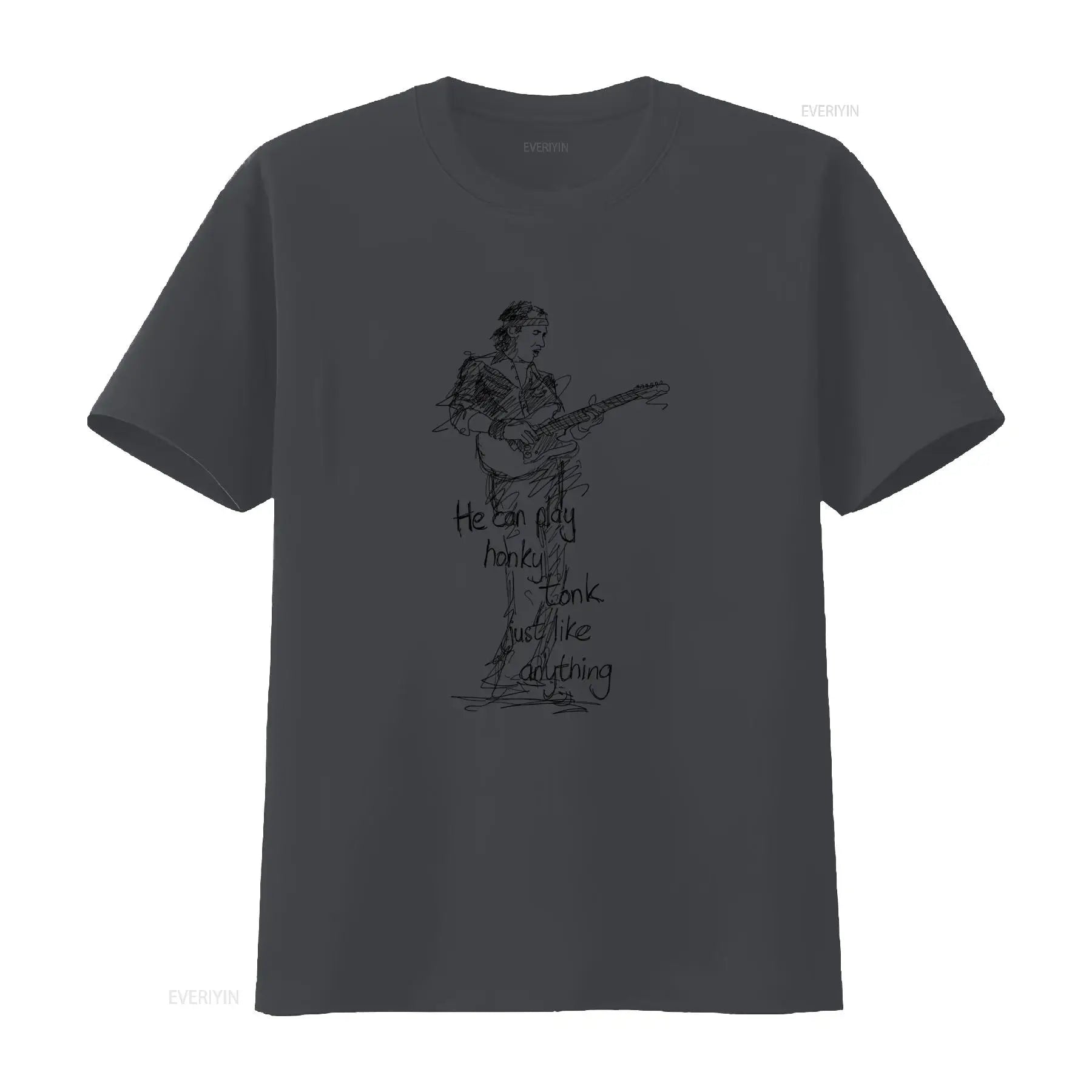 Mark Knopfler Dire Straits Rock Guitarist T Shirt for Men Fairwear Approved Cotton with Stylish Sketch Print Perfect vintage