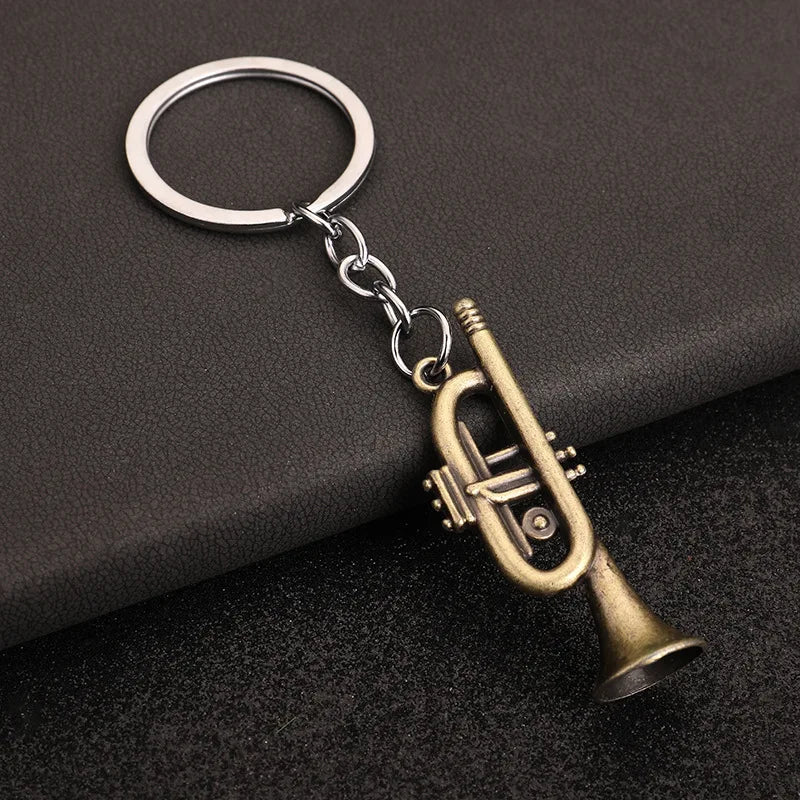 Retro Music Keychain – Microphone Piano Saxophone Pendant Kids Gift