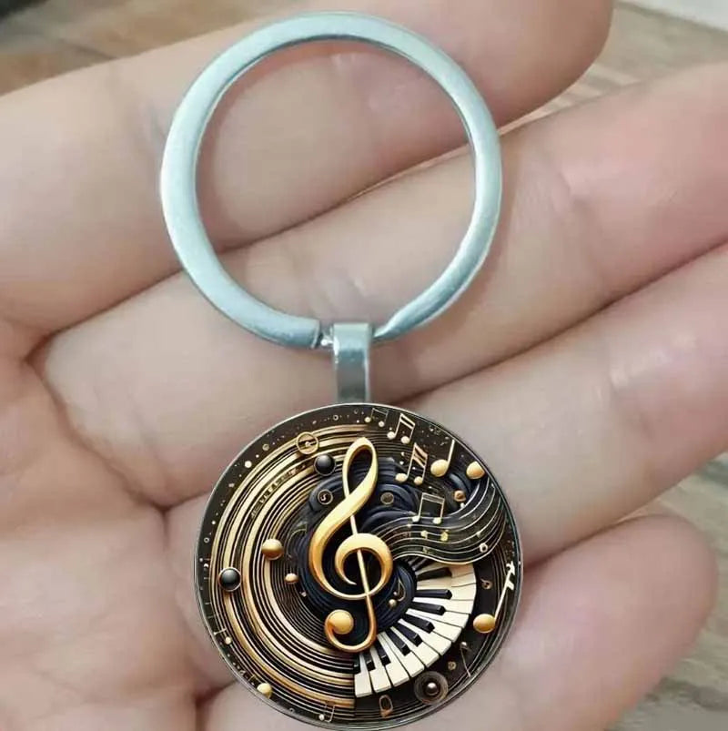 Piano Key Music Note Keychain Gift