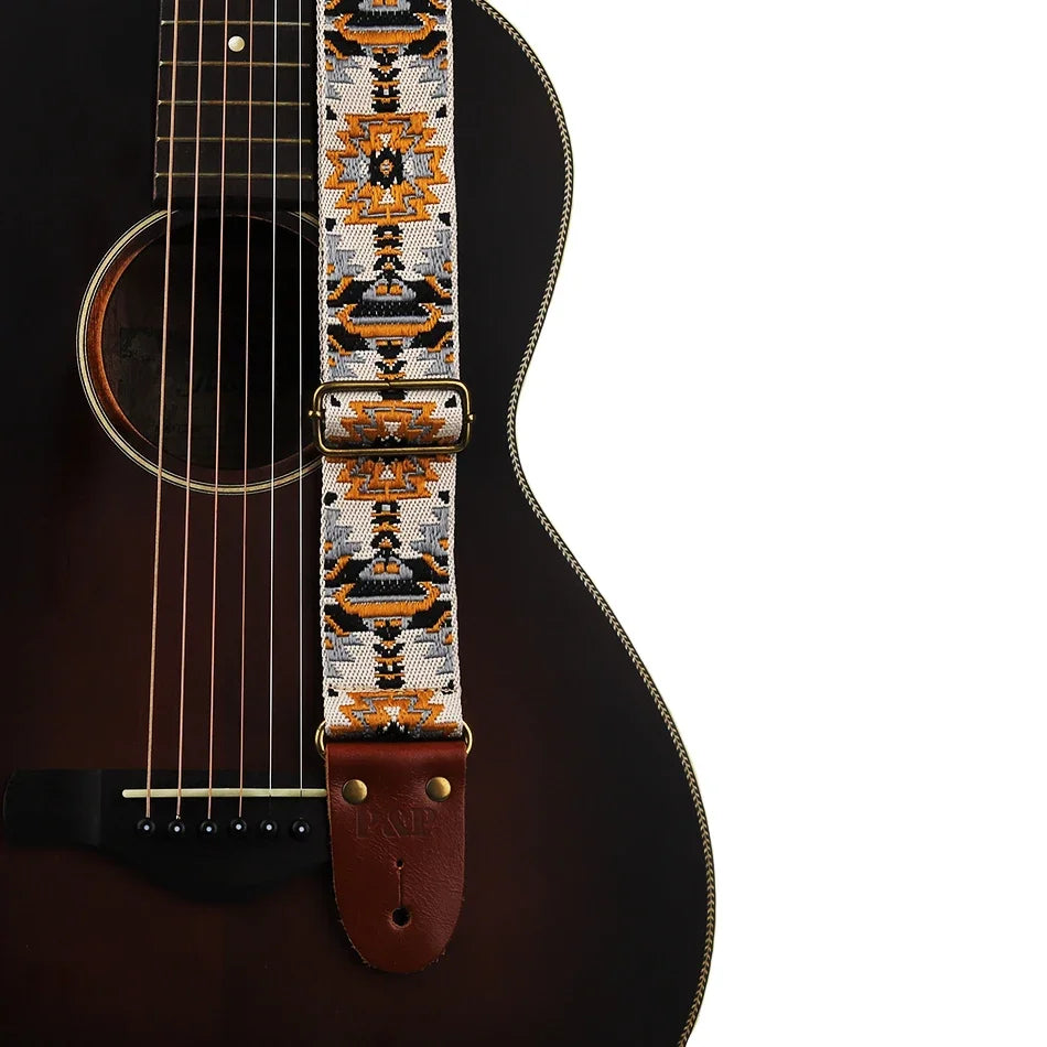 Bohemian Adjustable Guitar Strap for Acoustic, Electric & Bass