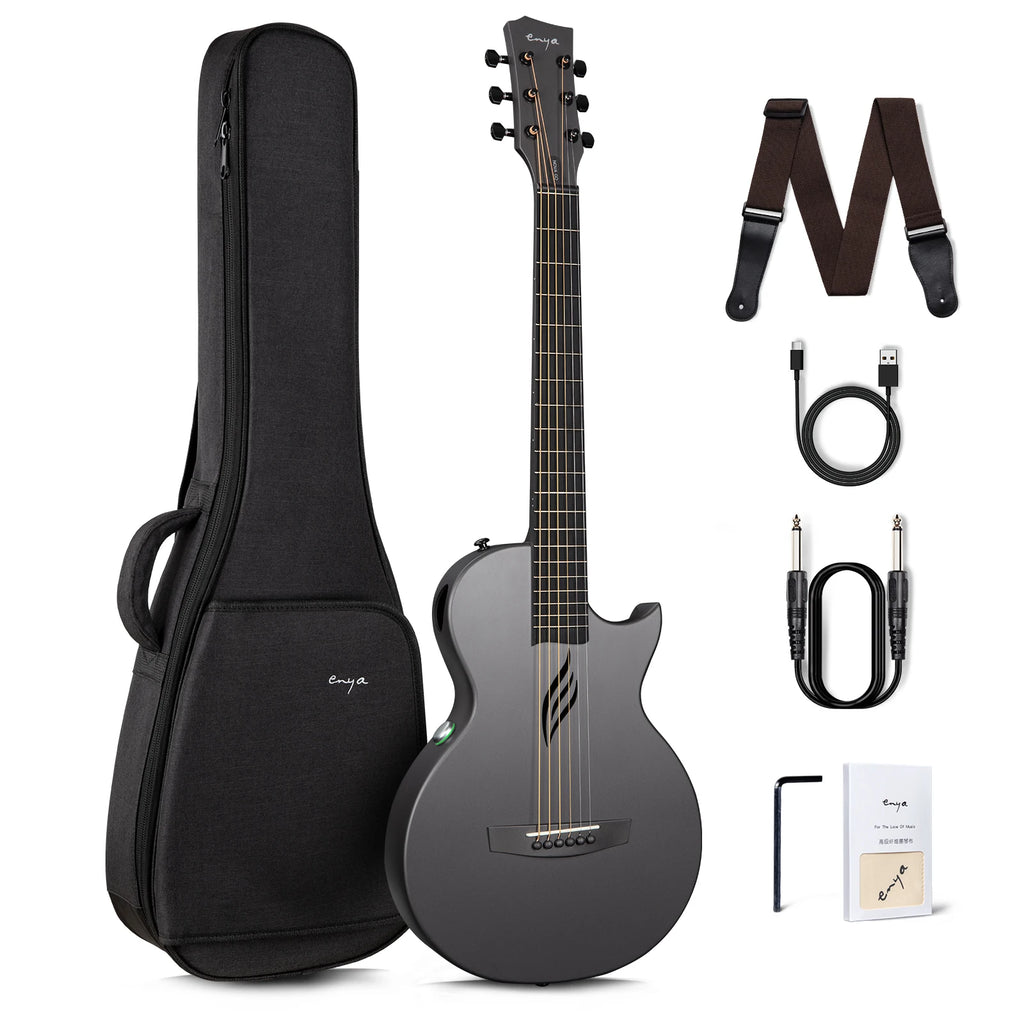Enya NOVA GO SP1 35” Smart Carbon Fiber Acoustic-Electric Guitar | Travel Guitar Bundle