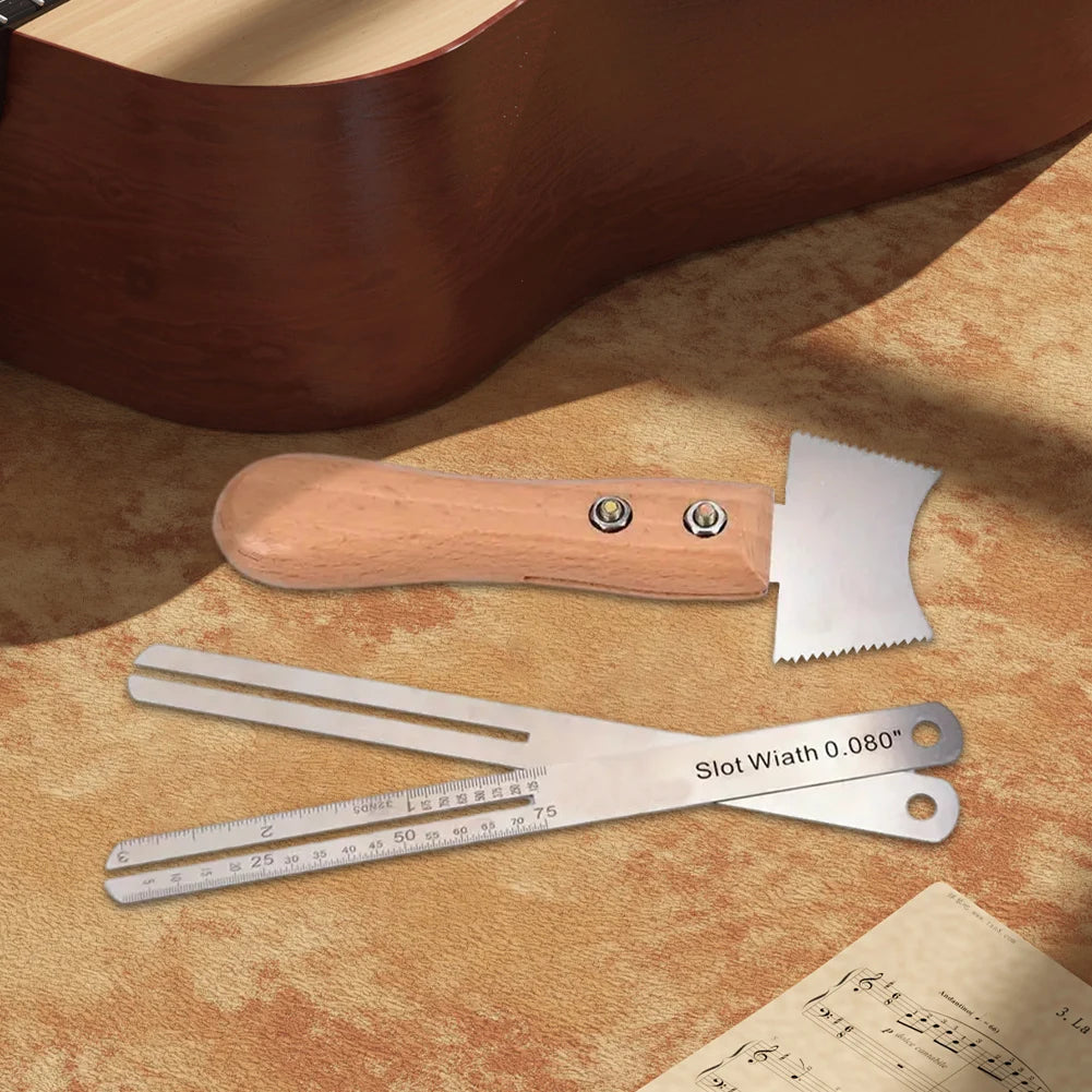 Guitar Nut Slot & Fret Scraper Kit – Stainless Steel Repair Tools
