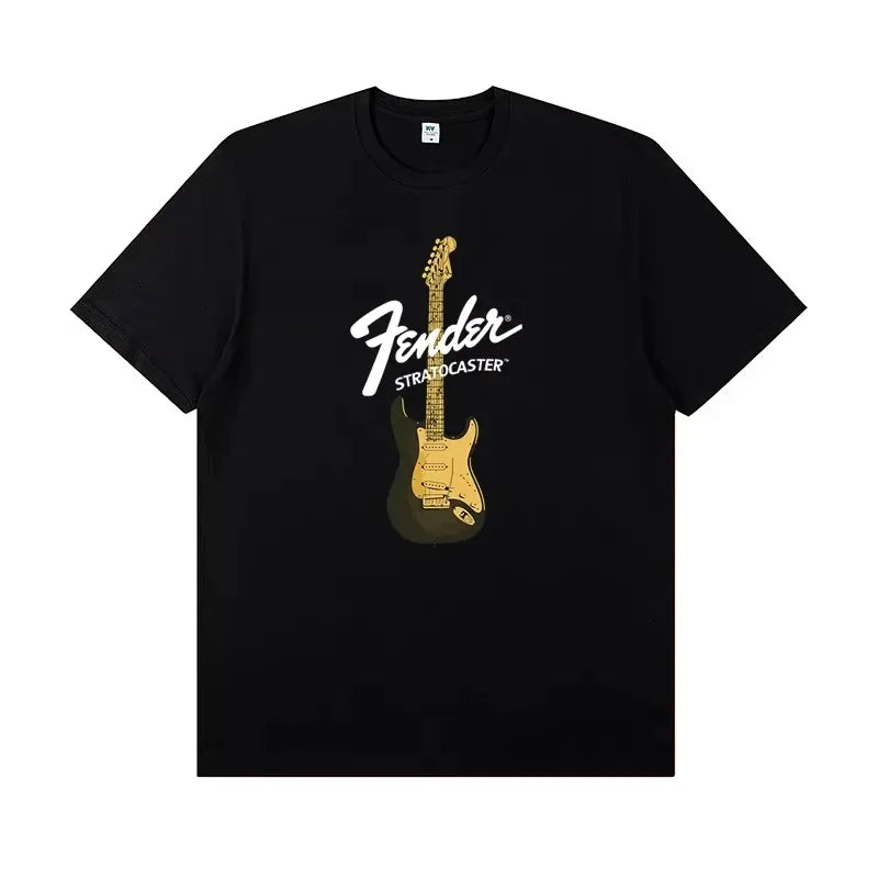 2026 Fender Jimi Hendrix Fender Electric Guitar Peripheral T-shirt Short-sleeved Rock Band Guitarist Performance Costume