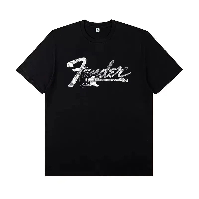 2026 Fender Jimi Hendrix Fender Electric Guitar Peripheral T-shirt Short-sleeved Rock Band Guitarist Performance Costume