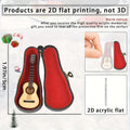 Acoustic Guitar Keychain with Case, 2D Acrylic Music Ornament for Car, Bag & Gifts