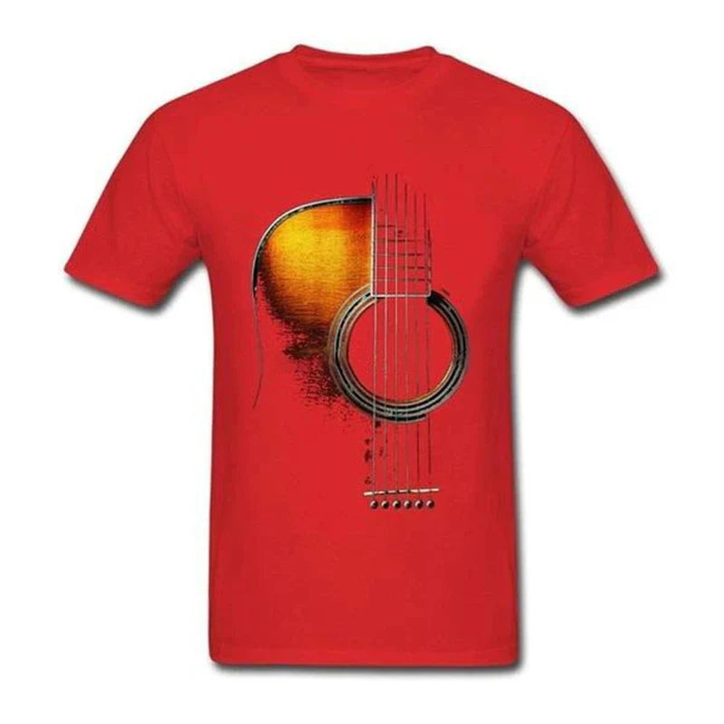 Men's Guitar Graphic T Shirt 3D Print Music Guitar Short Sleeve T-Shirt Tops Summer Casual Crew Neck Tees Oversize Men Clothing